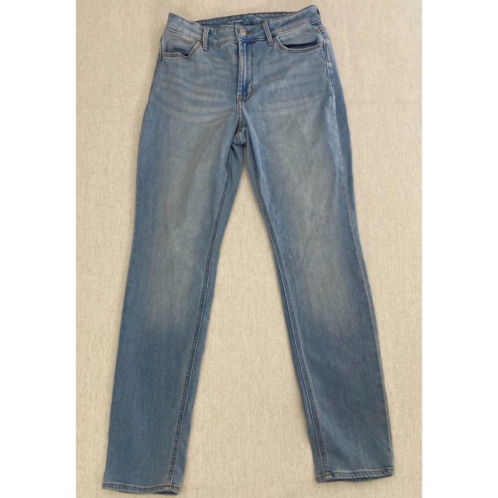 Old Navy Jeans Womens 4 Blue Denim High Rise Wow Straight Leg Pocket Button Zip